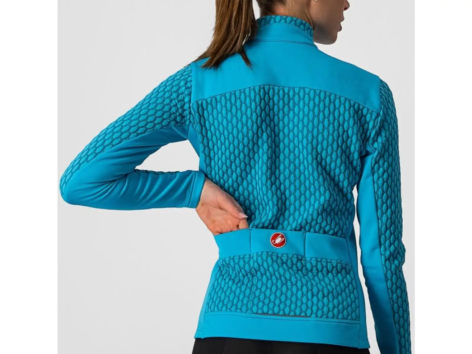 Castelli Sfida 2 Damen langarmiges Trikot teal blau/himmelblau
