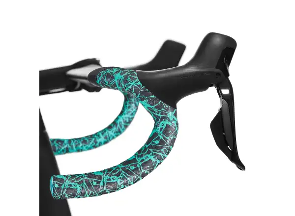 Supacaz Super Sticky Kush Splat Lenkerband Celeste/Celeste Plugs