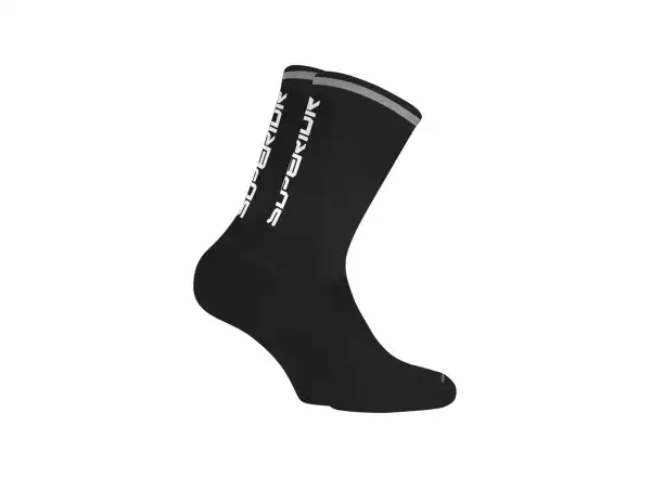 Superior lange Fahrrad-Socken schwarz/weiß