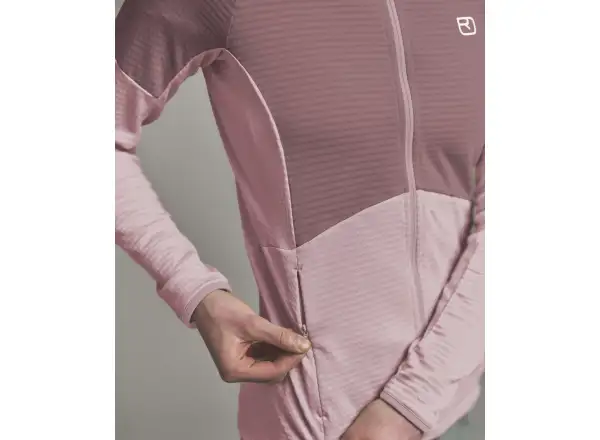Ortovox Fleece Light Grid Hoody Damen-Sweatshirt Dawn Rose