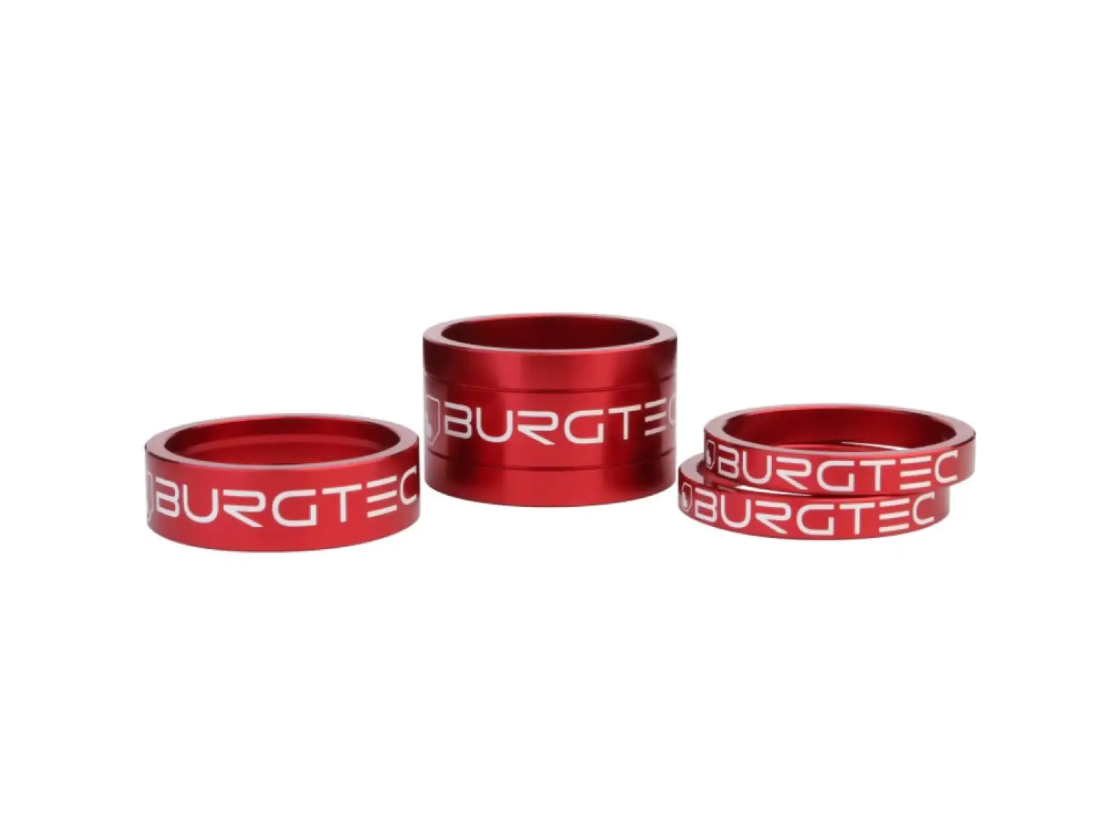 Burgtec Spacer Kit Set von Spacer-Pads für Vorbau 5/5/10/20 mm rot
