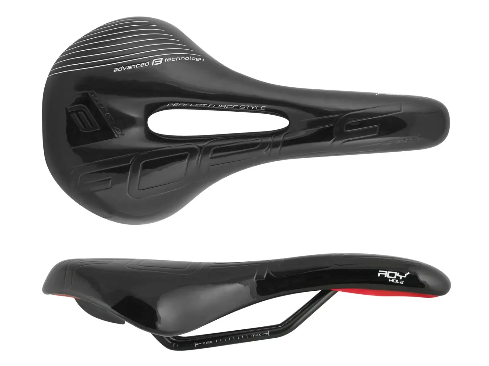 Force ROY Hole+ Sattel glänzend schwarz