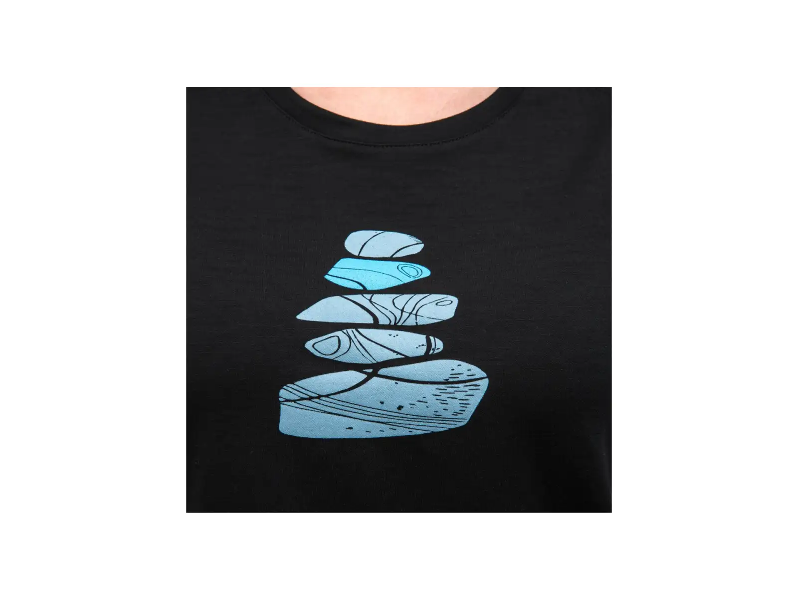 Sensor Merino Blend Stone Damen T-Shirt kurzarm schwarz