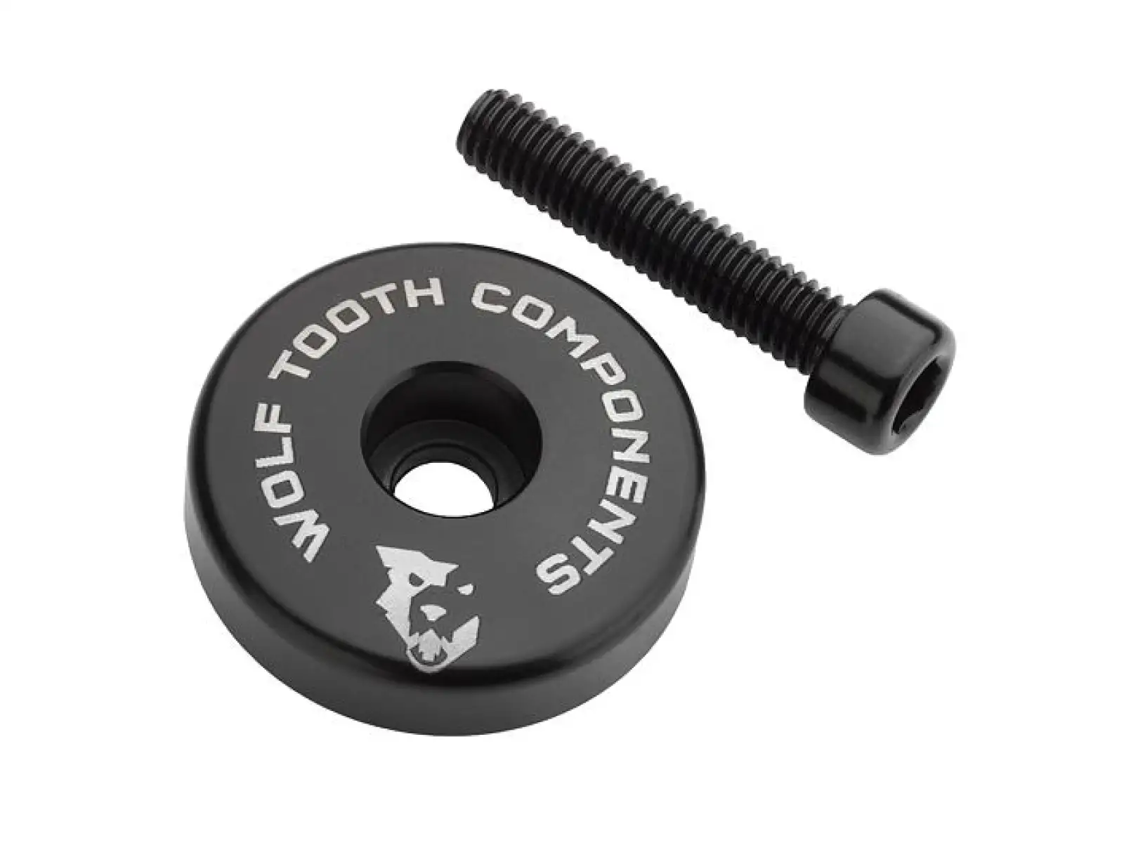 Wolf Tooth Ultraleichter Steuersatzdeckel + 10 mm Spacer Schwarz