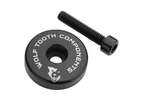 Wolf Tooth Ultraleichter Steuersatzdeckel + 10 mm Spacer Schwarz