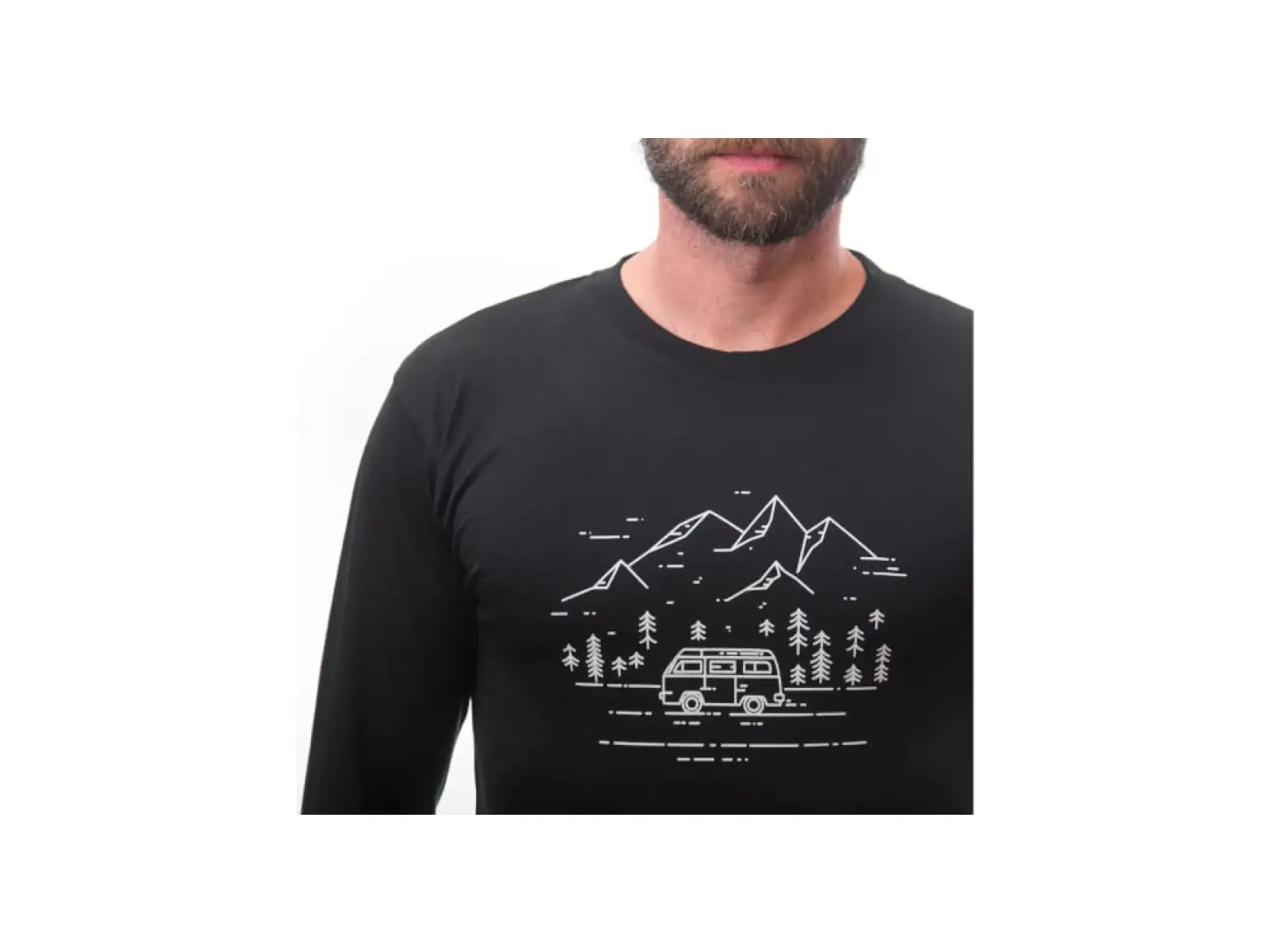 Sensor Merino Active PT Van Life Herren T-Shirt Langarm Schwarz