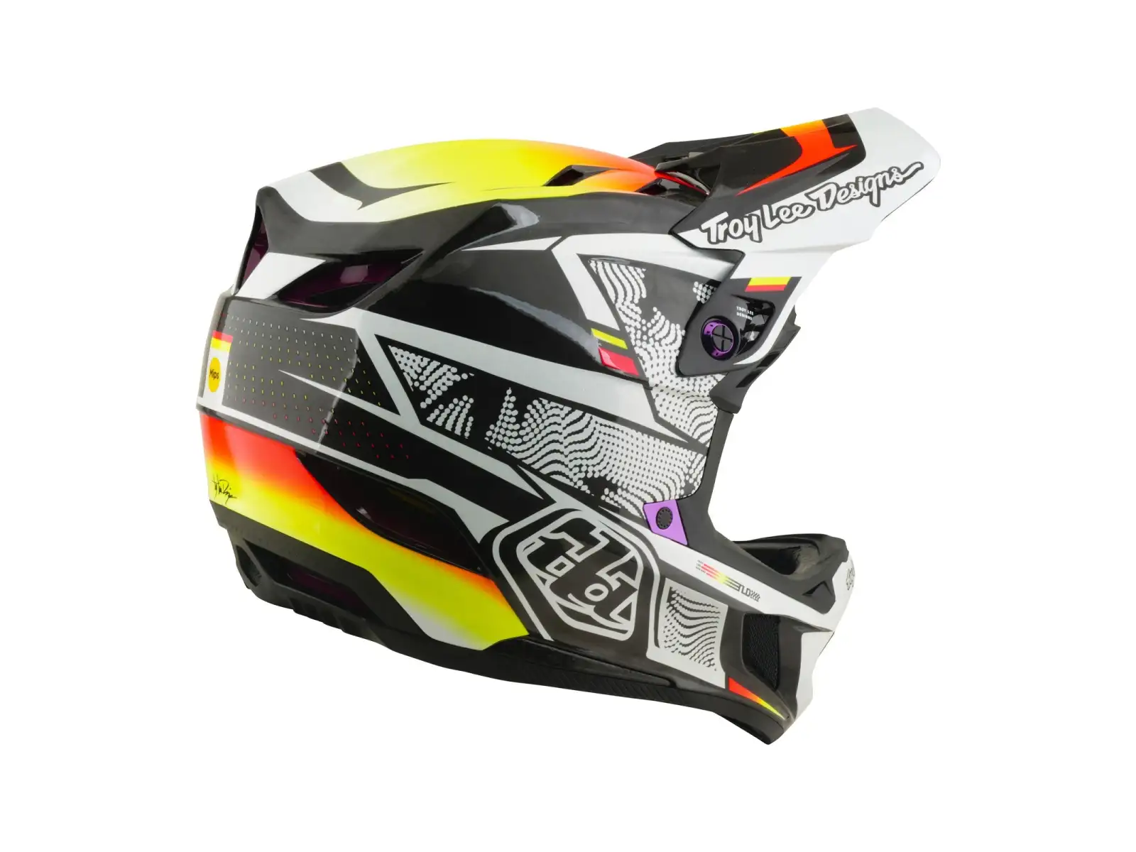 Troy Lee Designs D4 Carbon MIPS Helm Lined up Black
