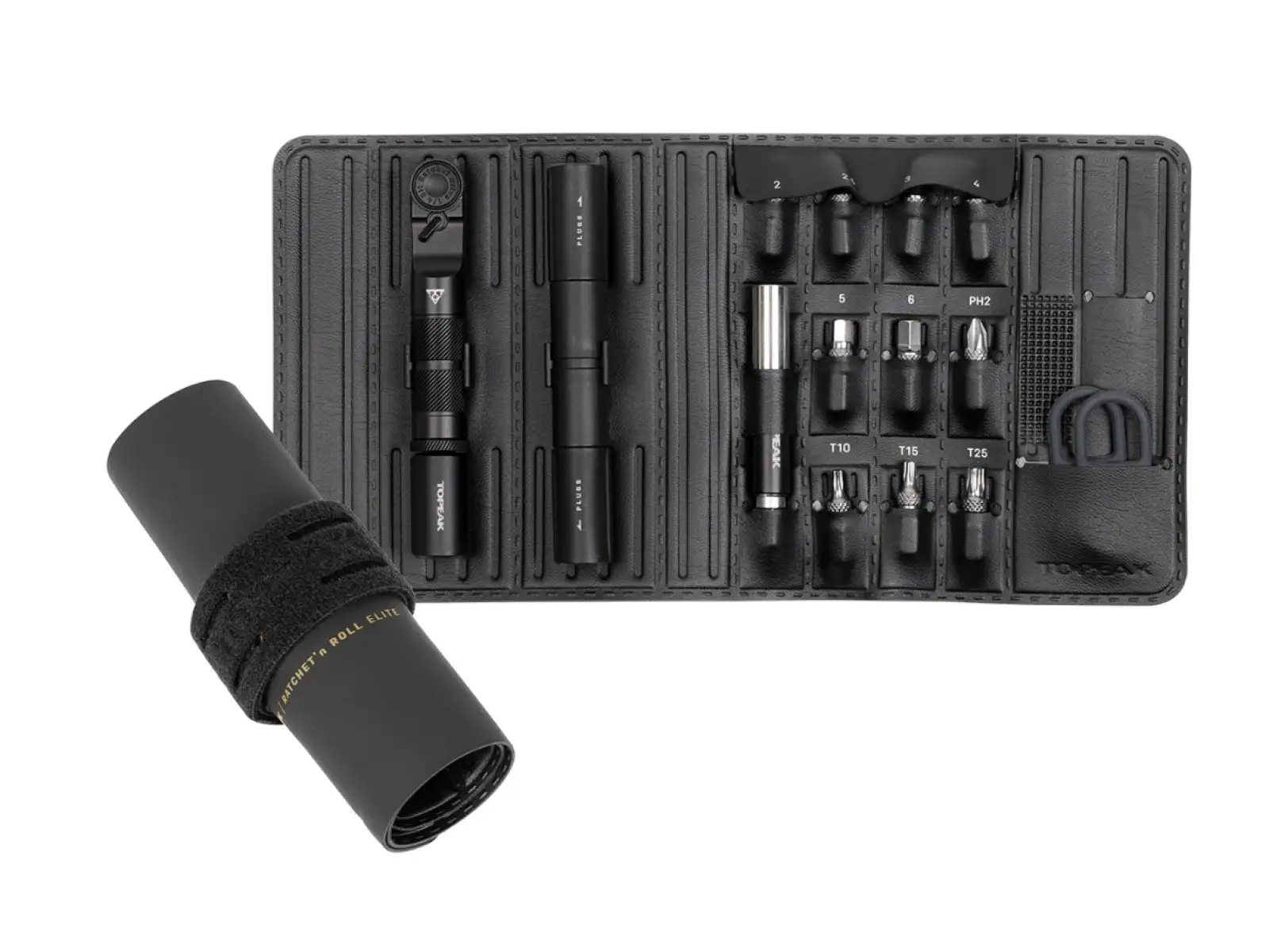 Topeak Ratchet'n Roll Elite Werkzeugset mit Ratsche 15 Funktionen Schwarz