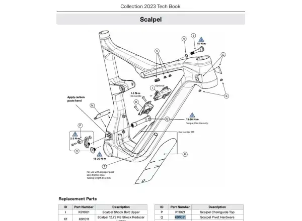 Cannondale Kit Scalpel 21+ PivotCannondale Kit Scalpel 21+ Pivot