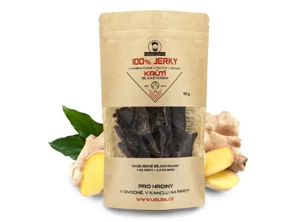 Usušil & syn 100% Jerky Truthahn mit Ingwer 50 g