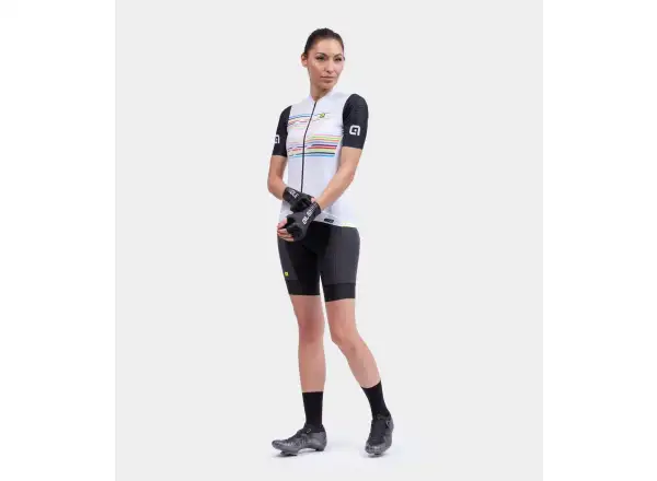 Damen Kurzarmtrikot Alé PR-S Logo weiß