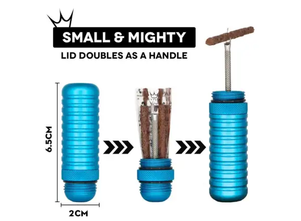 Peatys Holeshot Reparaturset für Tubeless-Reifen in Schwarz.