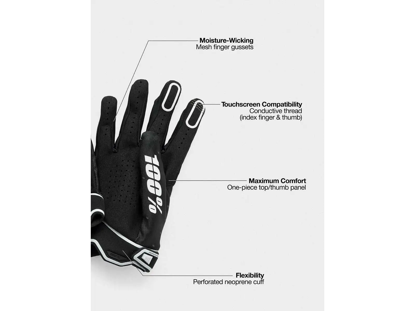 100% Ridefit Herren Handschuhe schwarz