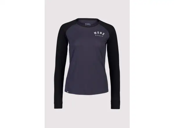 Mons Royale Icon Raglan Damen Langarmshirt Schwarz/9 Eisen