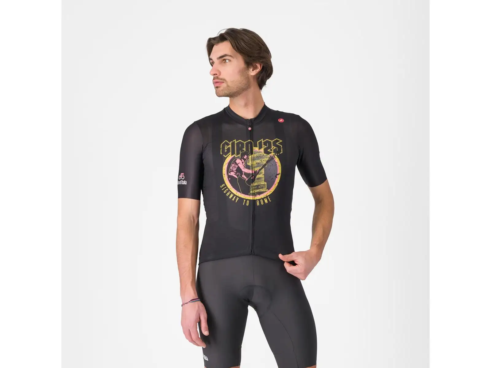 Castelli Giro Highway To Rome Herren-Trikot kurzarm Nero