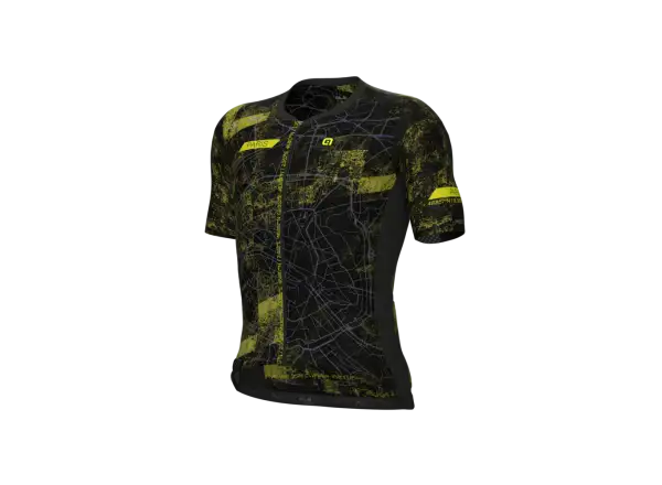 Alé PR-E Town Herren-Radfahrertrikot mit kurzen Ärmeln in Giallo Fluo Paris