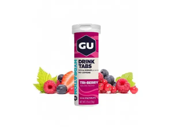 GU Hydration Drink Tabs, auflösbare Tabletten Triberry-Geschmack, 54 g