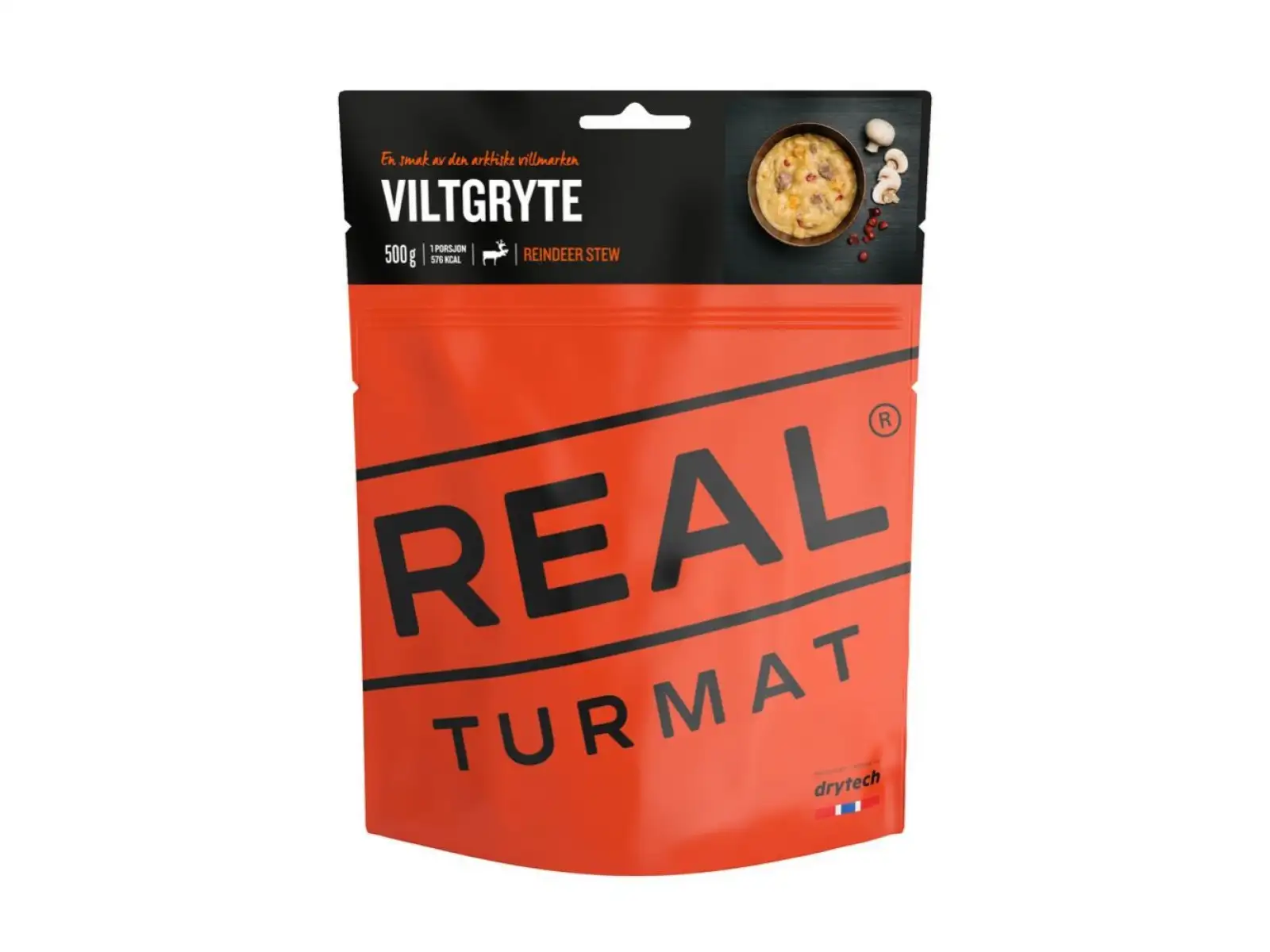 Real Turmat dehydriertes Mahlzeit Rentierfleisch mit Preiselbeeren und Kartoffeln