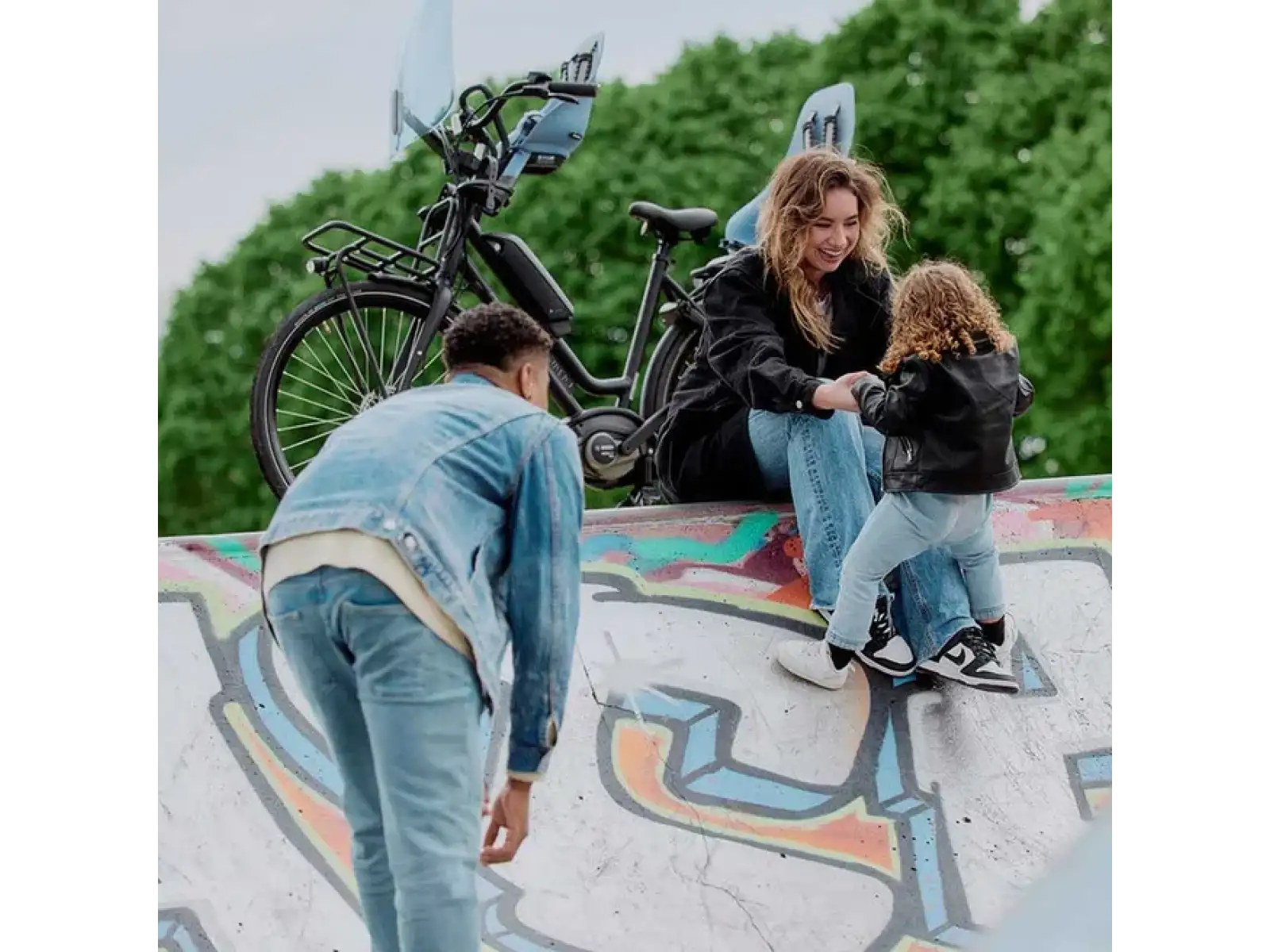 Urban Iki Ta-ke Fahrradsitz für MIK Gepäckträger Fuji Blue/Bincho Black