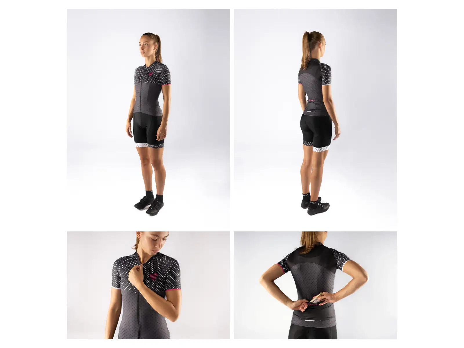 Force Points Damen Kurzarmtrikot schwarz/rosa
