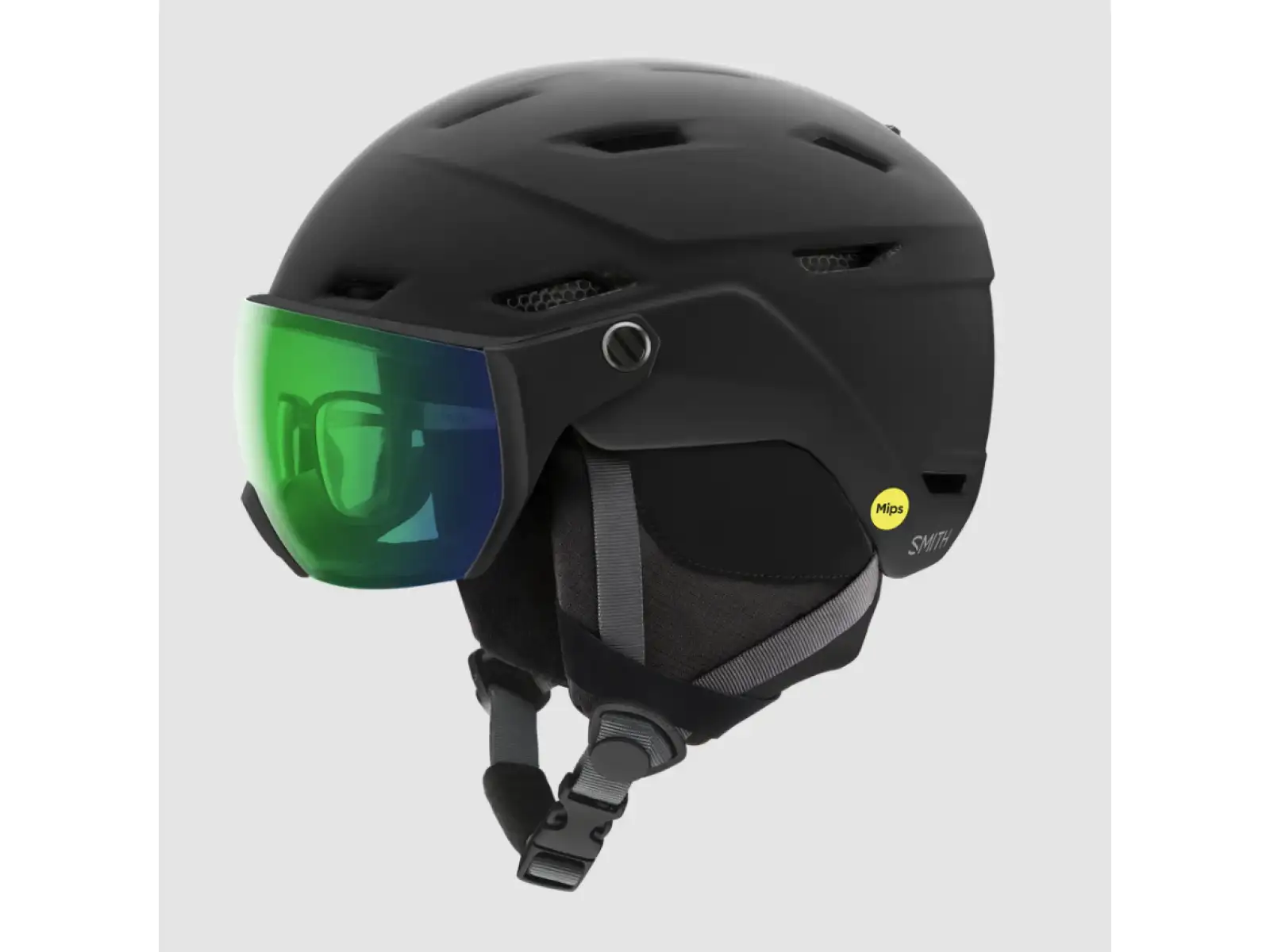 Smith Survey EU Skihelm Mattschwarz / ChromaPop Everyday Green Mirror