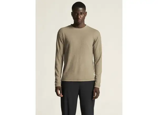 Craft Wool Waffle Herren T-Shirt langarm beige