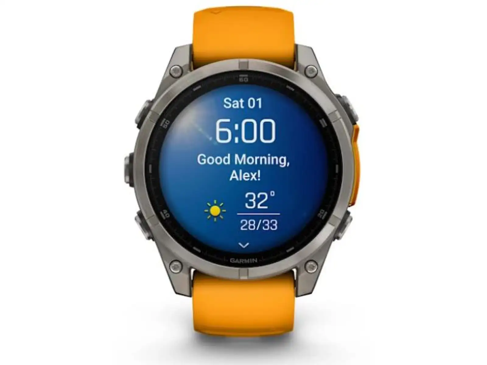 Garmin fenix 8 - 47 mm AMOLED Saphir Smartwatch Titanium Orange/Graphite