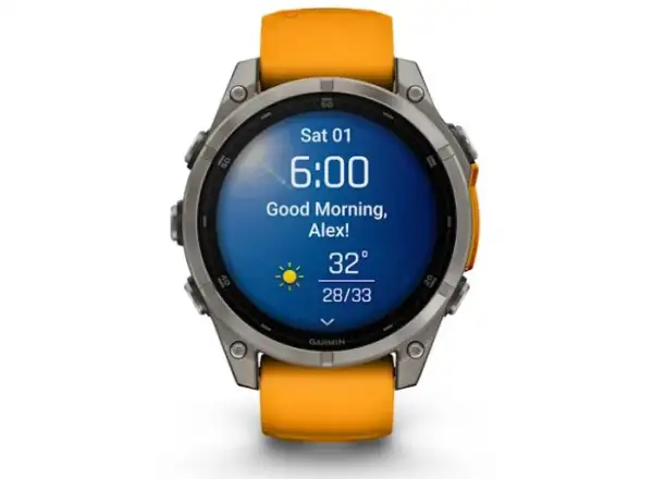 Garmin fenix 8 - 47 mm AMOLED Saphir Smartwatch Titanium Orange/Graphite