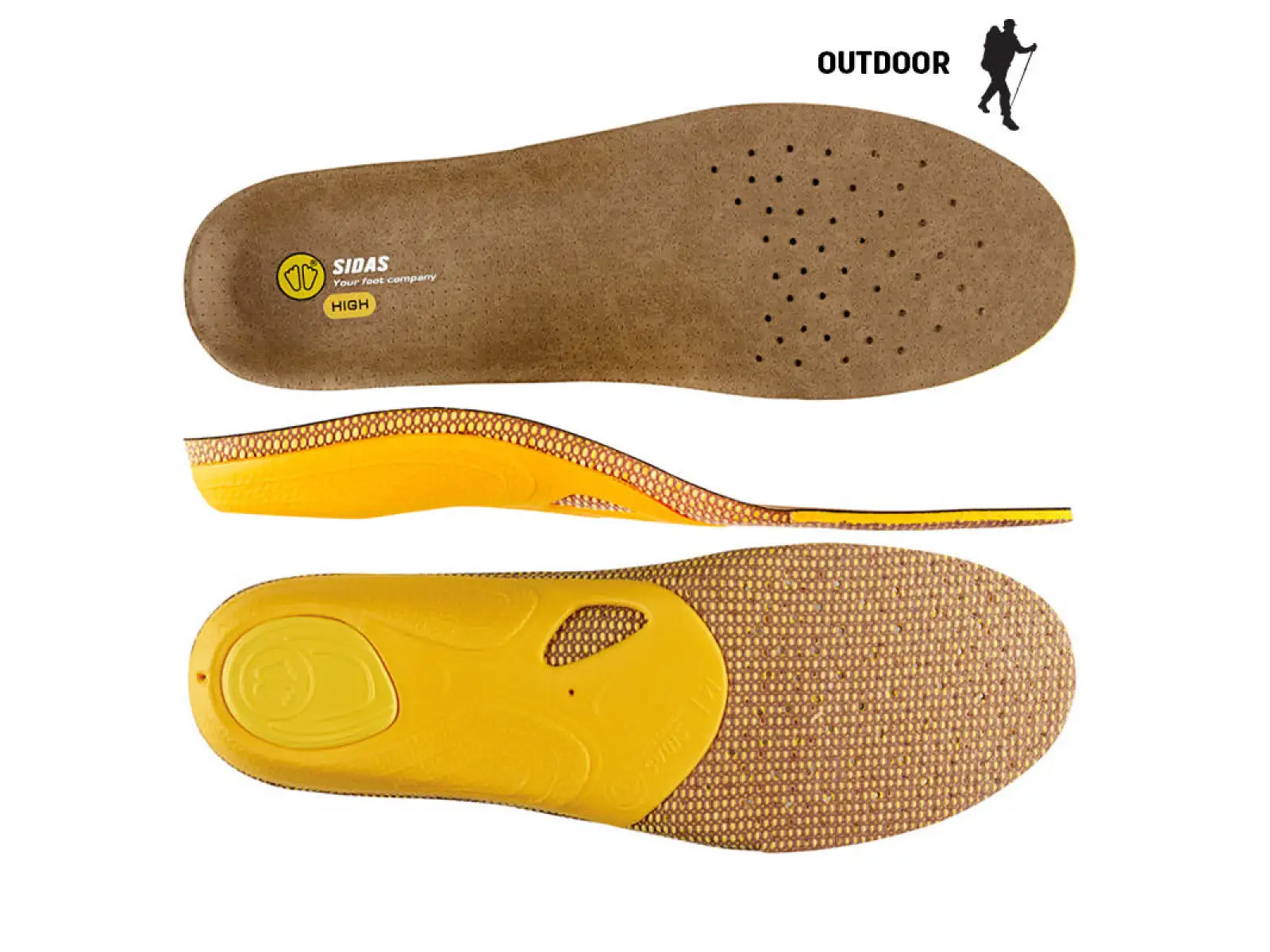 Sidas 3Feet Outdoor High  Einlegesohlen für hoher Wölbung 1 Paar
