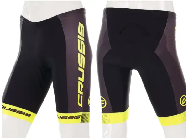 Crussis elastische Herren Shorts schwarz/gelb