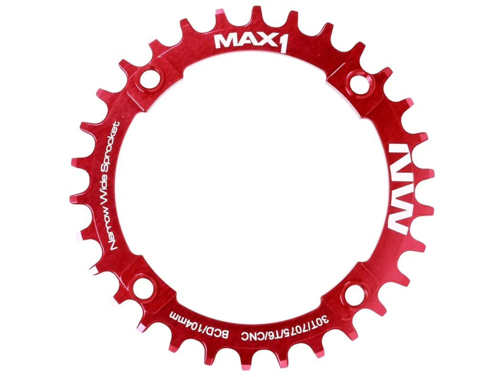 MAX1 Narrow Wide Kettenblatt BCD104, 30 Zähne, rot