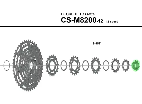 Shimano CS-M9200 Ritzel 9 Zähne mit Mutter