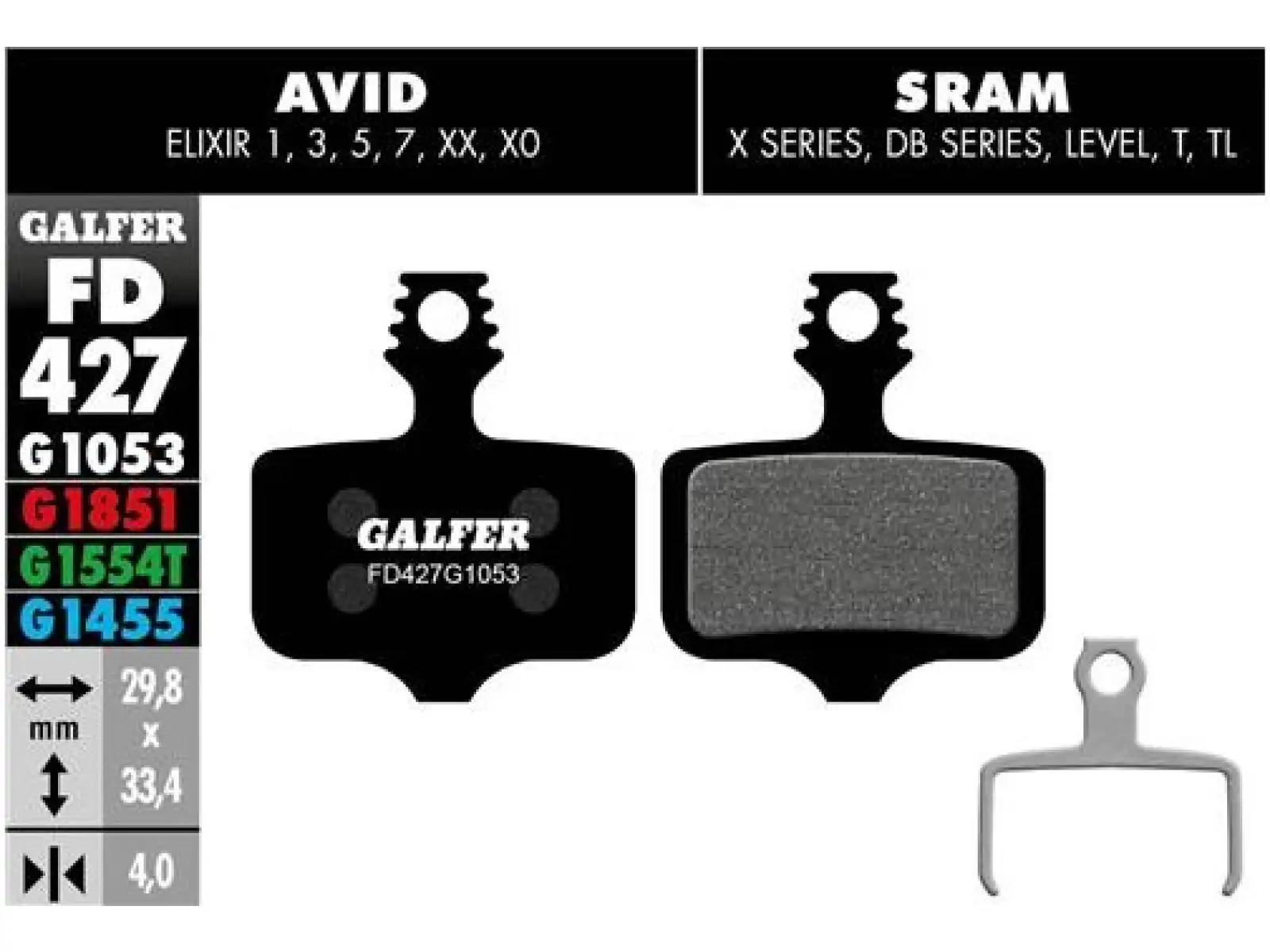 Galfer FD427 Standard G1053 Bremsbeläge für Avid/Sram.