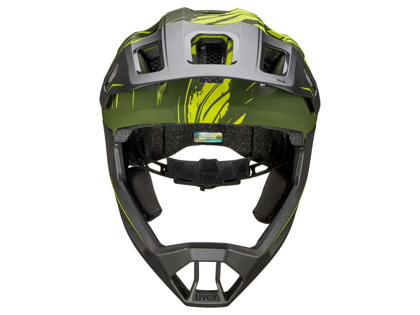 Uvex React JR Fullface MTB Helm Dark olive matt