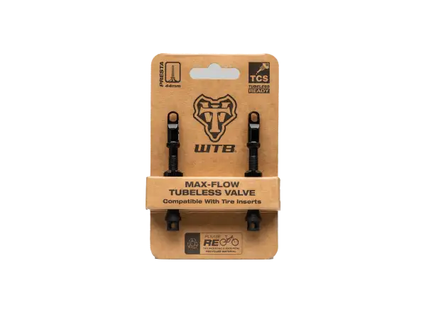 WTB TCS AL Max-Flow Presta Ventile für schlauchlos 55 mm schwarz 2 Stk.