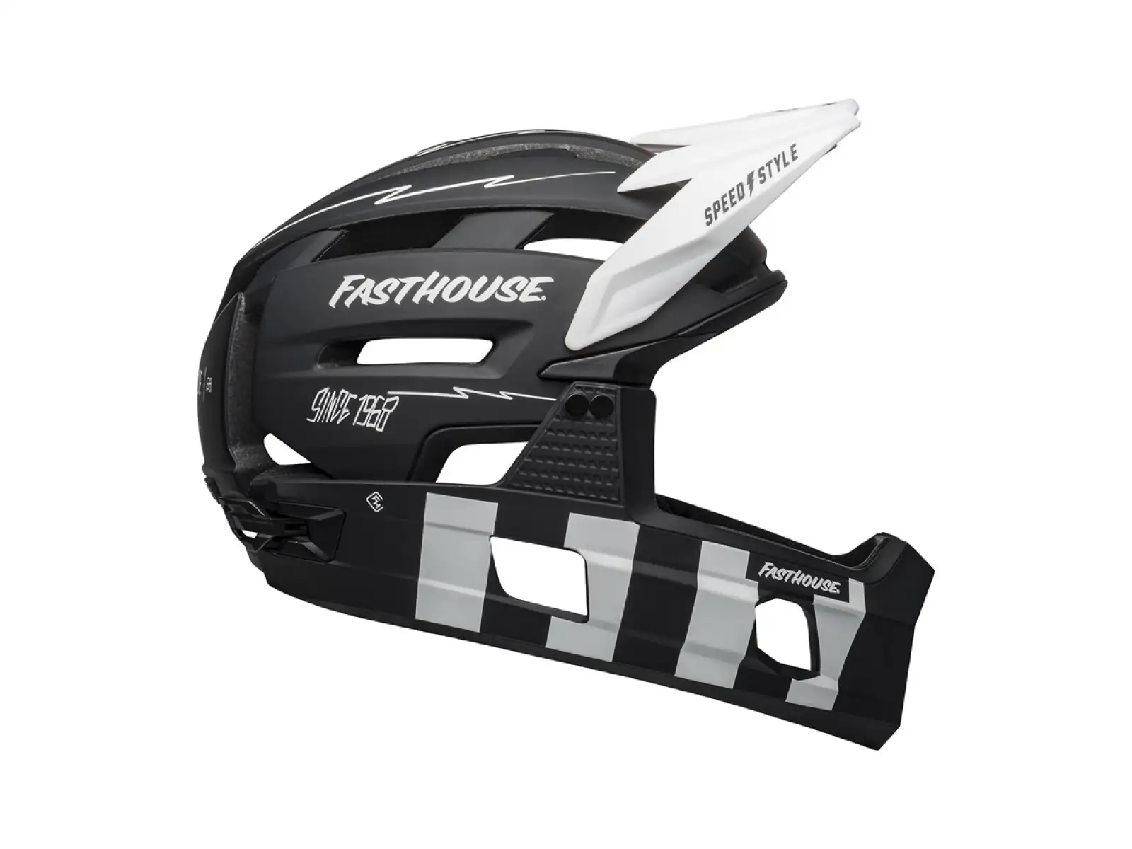 Bell Super Air R Mips Helm matt schwarz/weiß Fasthouse