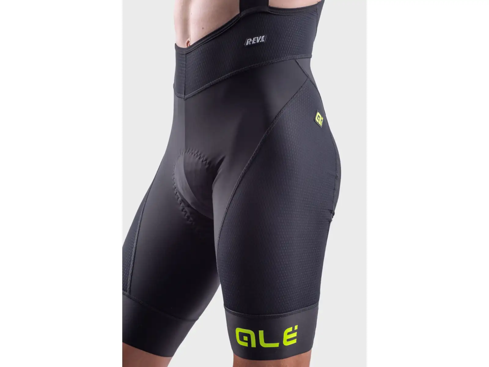 Fahrradshorts Alé R-EV1 Agonista Plus Herren Schwarz/Fluo Gelb
