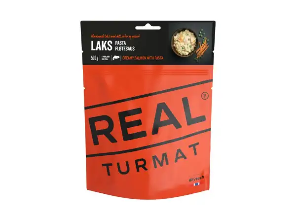 Real Turmat dehydriertes Mahlzeit Lachs mit Teigwaren in Sahnesoße