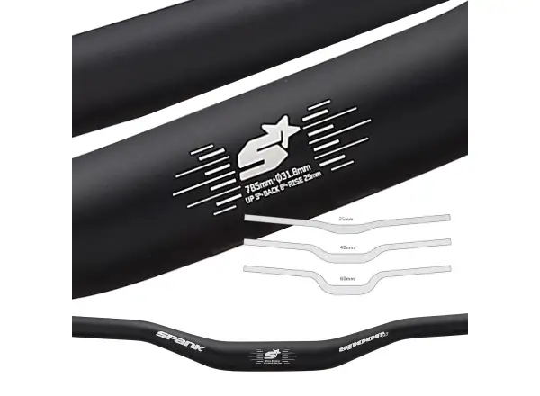 Spank Spoon 318 785 mm/31,8 mm riser 40 mm alu řídítka černá - Nebaleno