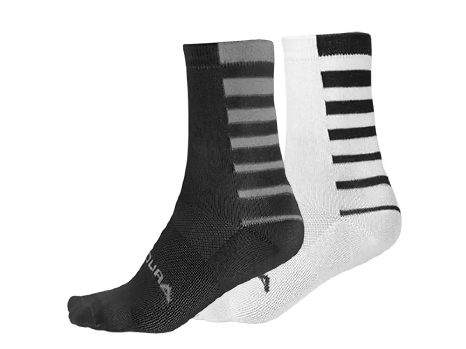 Endura Coolmax gestreifte Socken (2 Paar in der Packung) Schwarz