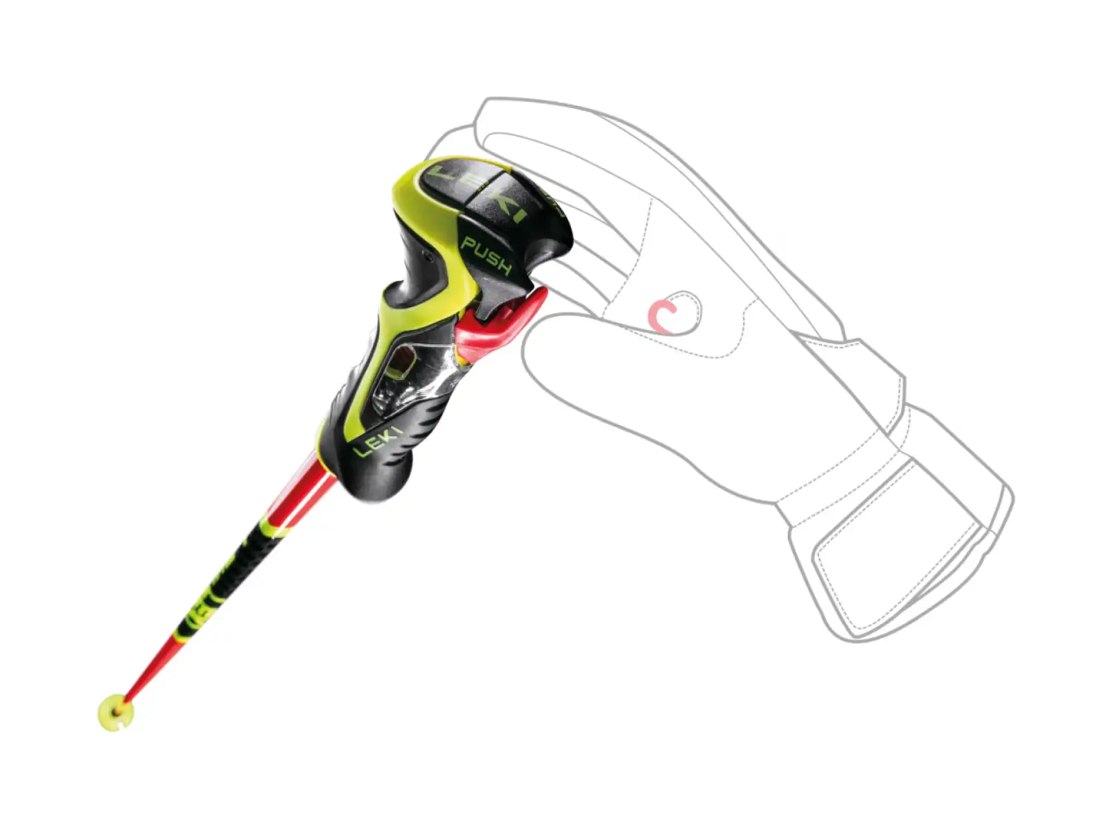 Leki WCR TBS SL 3D Abfahrtstöcke bright red-black-neonyellow