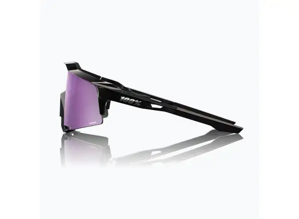 100% Speedcraft Sonnenbrille – Polished Black mit HiPER Polarized Lavender Mirror