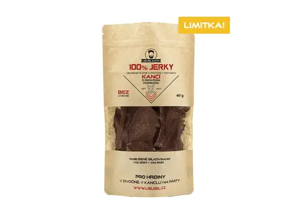 Usušil & syn 100% JERKY Wildschwein mit Bärentatze Knoblauch 40 g