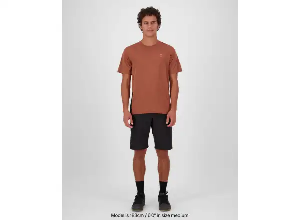 Mons Royale Tarn Merino Herren T-Shirt Kurzarm Cinnamon / Black