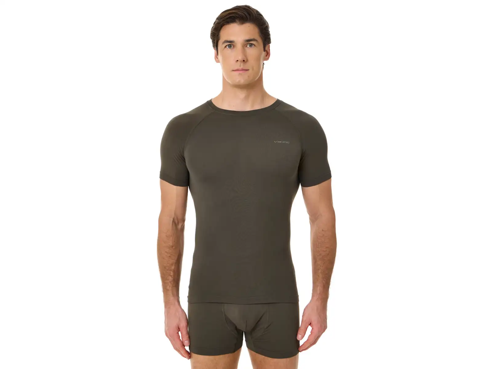 Viking Lockness Herren-T-Shirt mit kurzen Ärmeln in Olive.