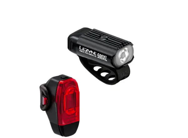 Lezyne Hecto Drive 500XL / KTV Drive + Lichterset Schwarz/Schwarz