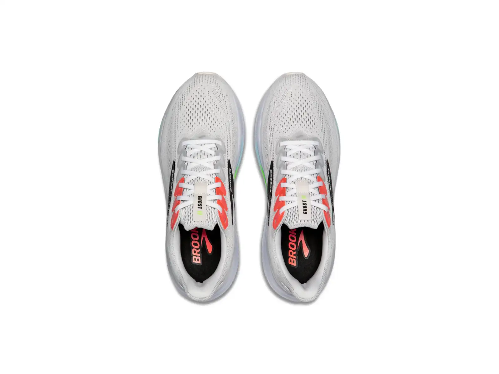 Brooks Herren-Laufschuhe – Ghost 17 Weiß/Pink/Grün