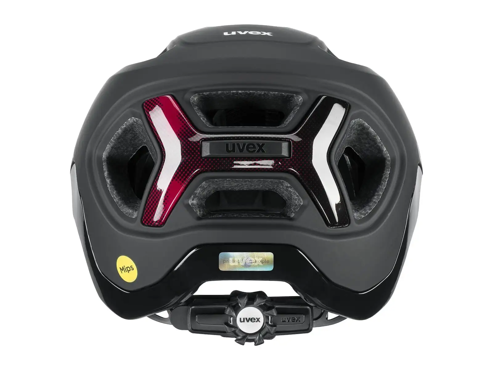 Uvex React Mips Helm Black/Ruby Red Matt