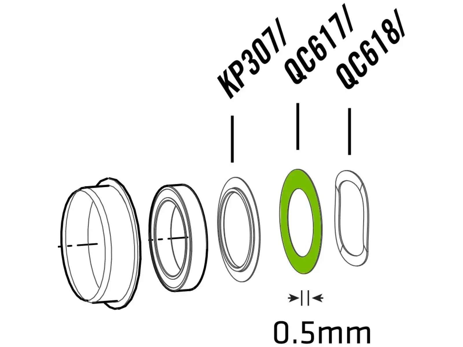 Cannondale QC617 Set Spacer für BB-SI Mittellager