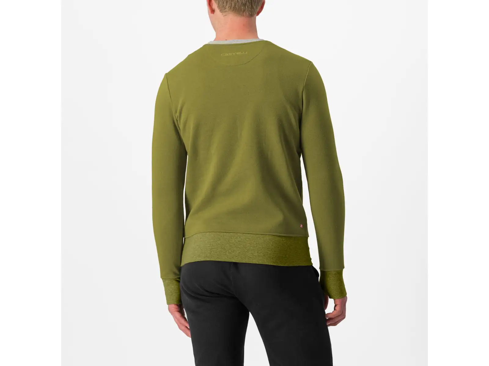 Castelli Logo Herrenhoodie in Avocado-Grün